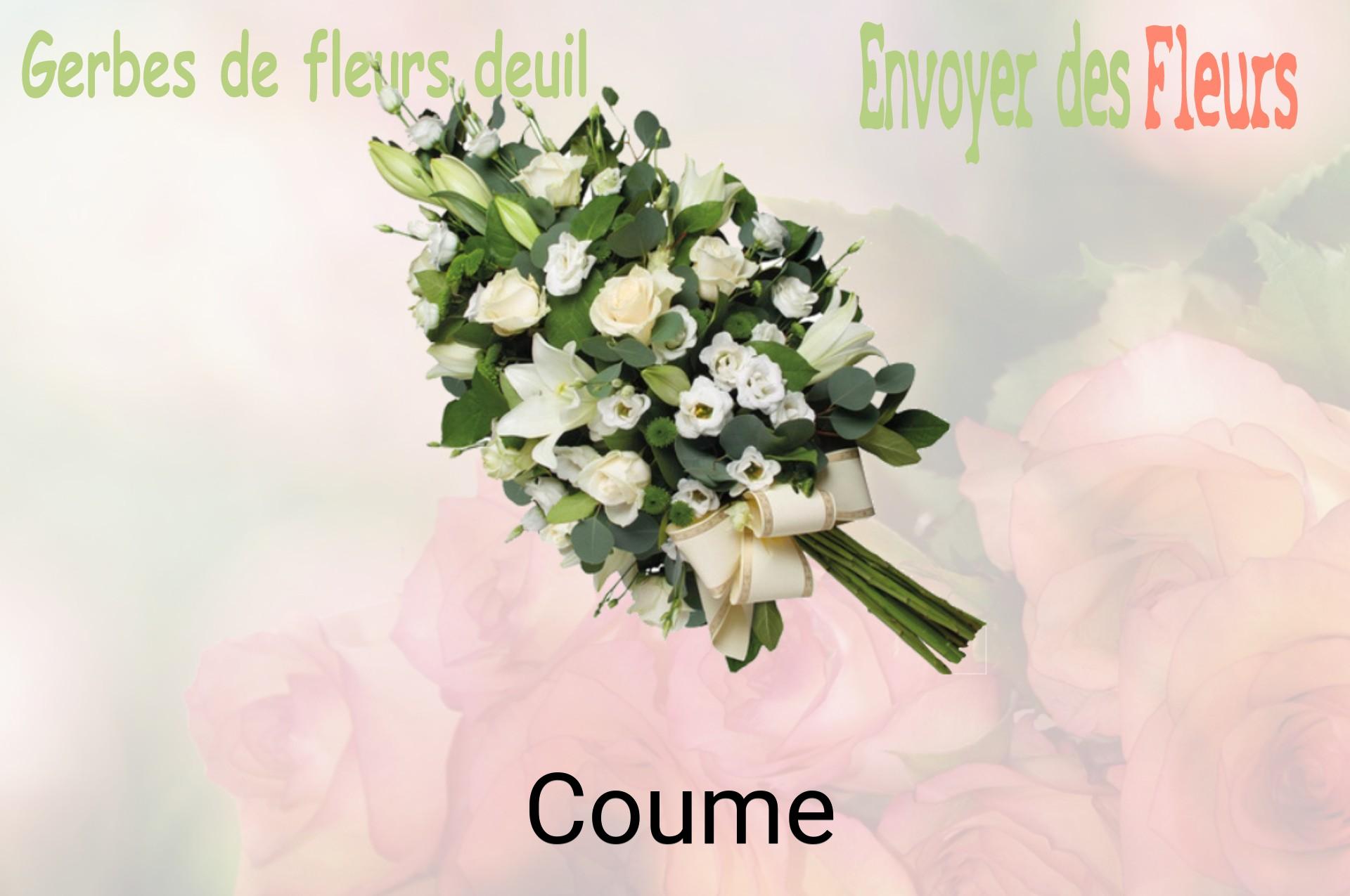 Gerbe de fleurs de deuil livrée à Coume